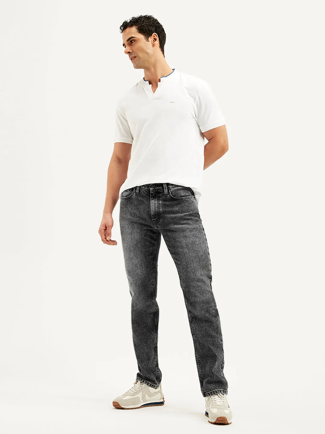 Double Layered Knees Men's 511 Grey Slim Fit Mid Rise Jeans