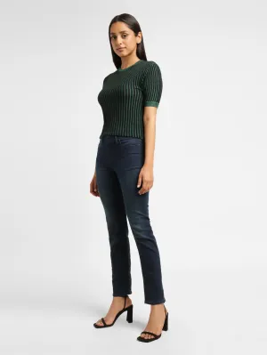 Women's 312 Blue Straight Fit Mid Rise Jeans All Around Fit Recycled Cotton Blend