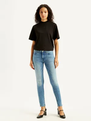 Women's 711 Blue Skinny Fit Mid Rise Jeans Easy Outfit