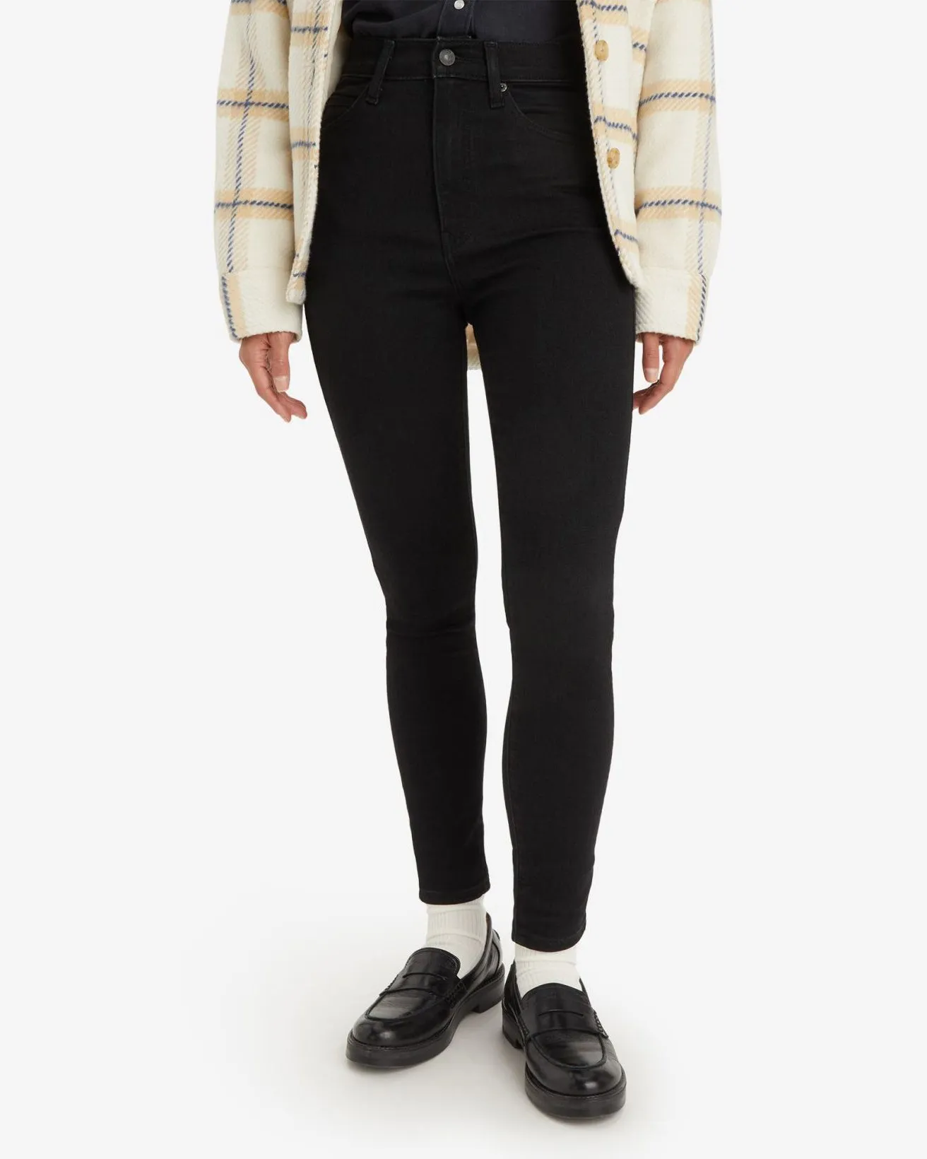 Minimalist Styling Pre Washed Denim Levi's? Womens Retro High Rise Skinny Jeans - Black Celestial