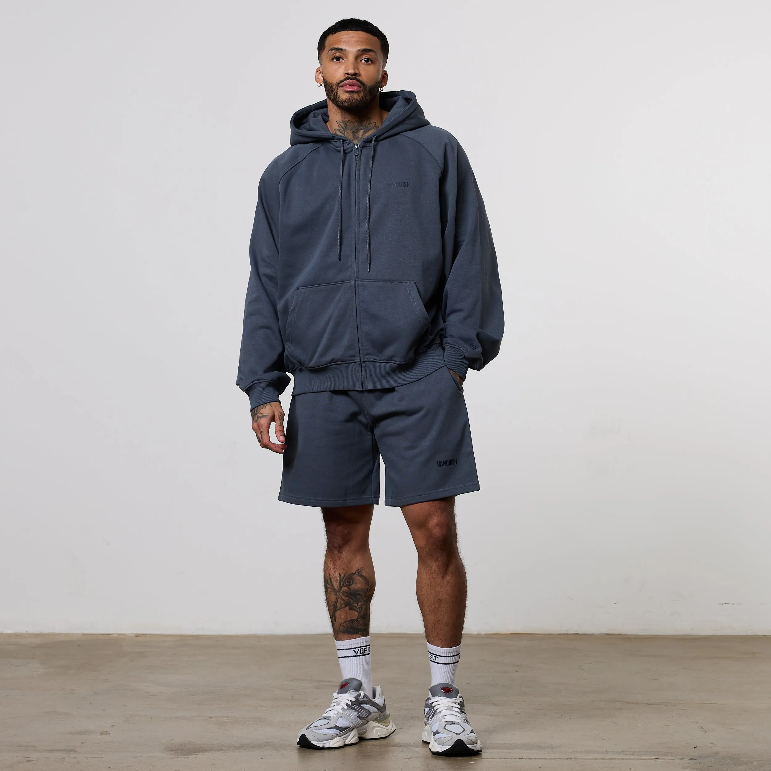 Functional Fashion Vanquish Essential Denim Blue Oversized Boxy Hoodie