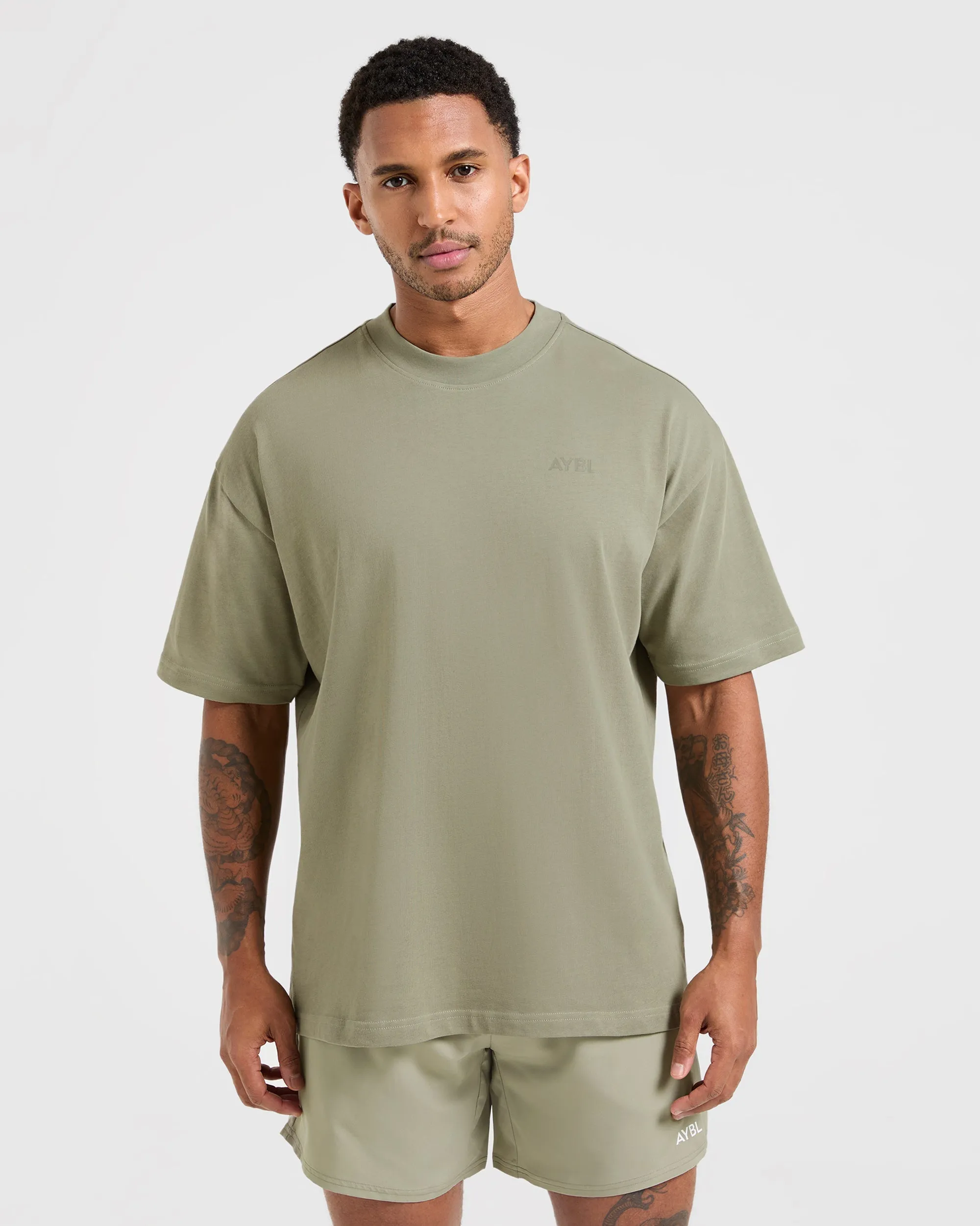 Sporty Style Essential Oversized T Shirt - Desert Olive