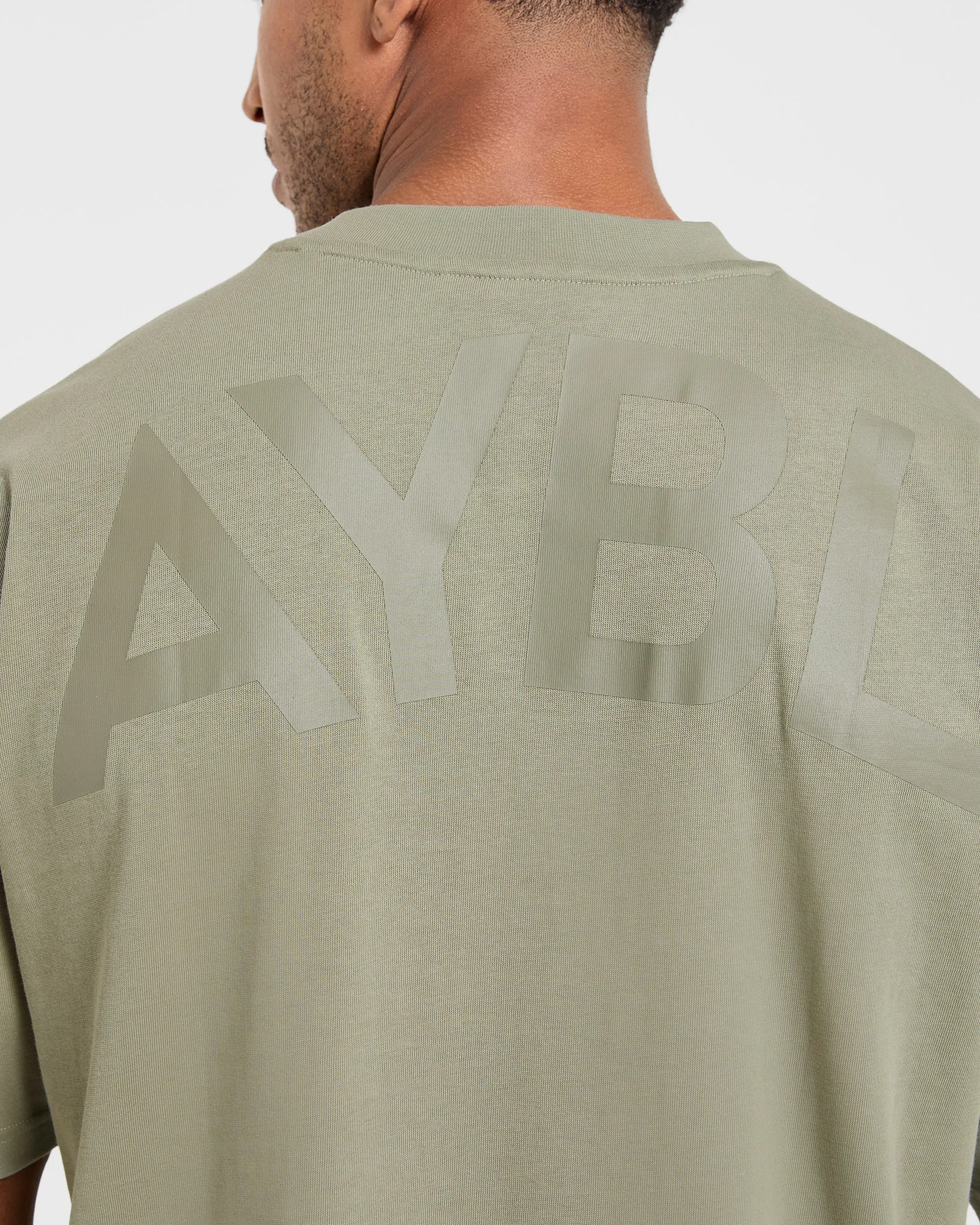 Drip Dry Fabric Fade Resistant Print Essential Oversized T Shirt - Desert Olive