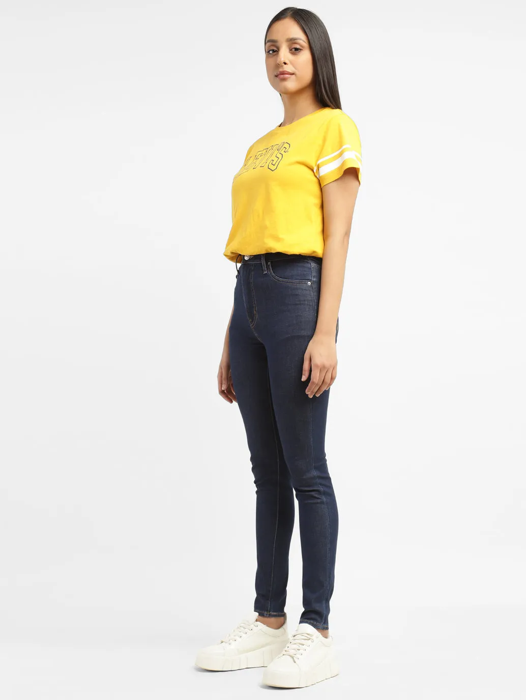 Women's Blue Mile High Wide Leg Fit High Rise Jeans Weekend Warrior Creative Look Modern
