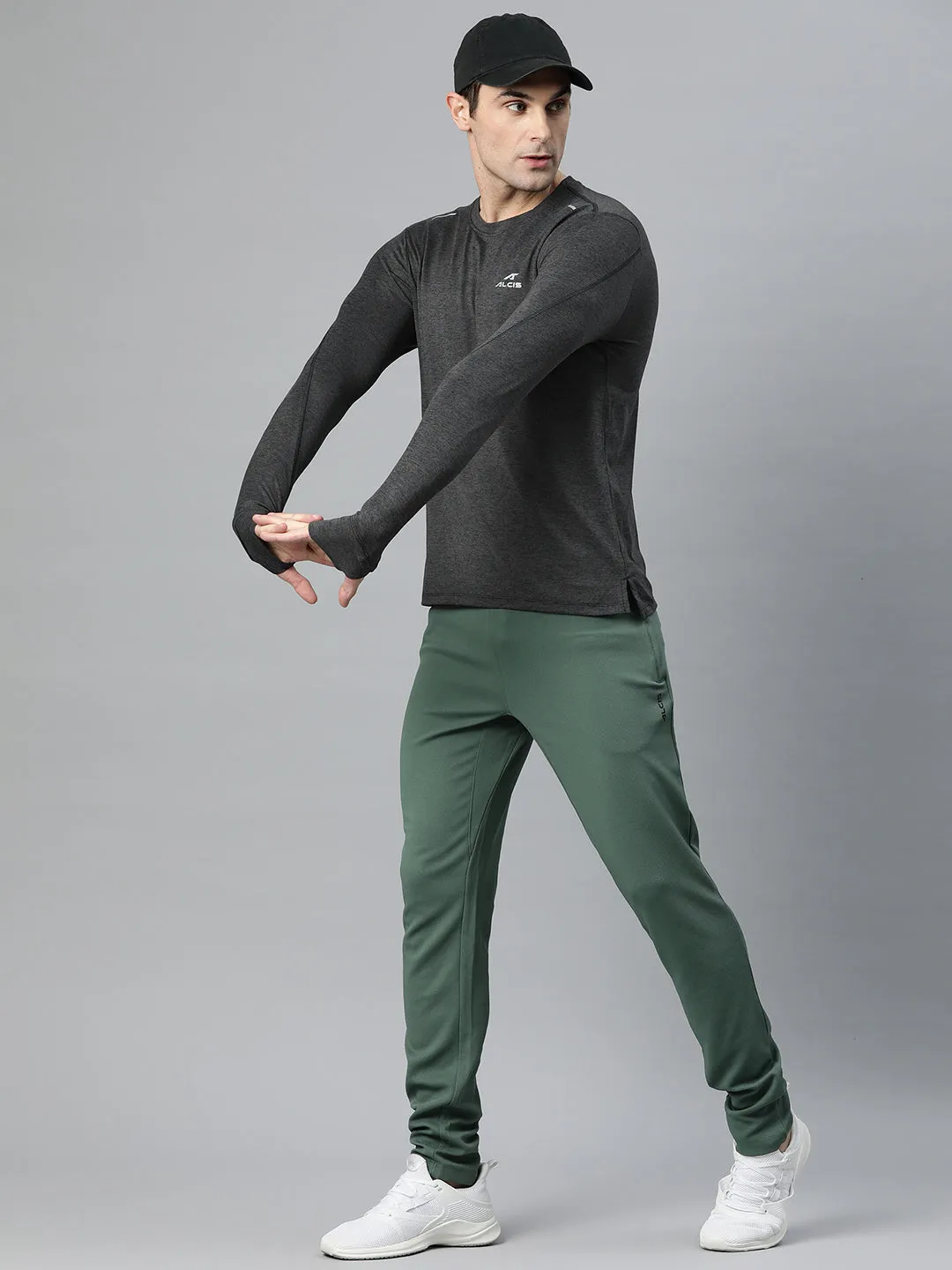 Alcis Men Solid Dry Tech Slim Fit T-shirt OdorControlTech Breathable Lamination