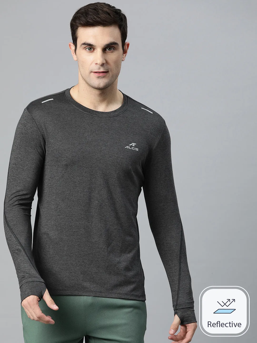 Quick Core Alcis Men Solid Dry Tech Slim Fit T-shirt