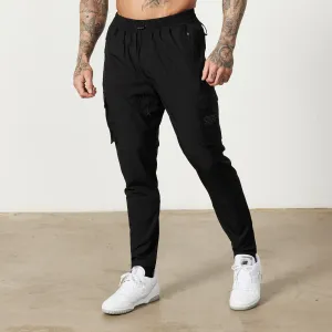 Vanquish Utility Black Tapered Cargo Pants Thermal Lining ReflectiveTrim
