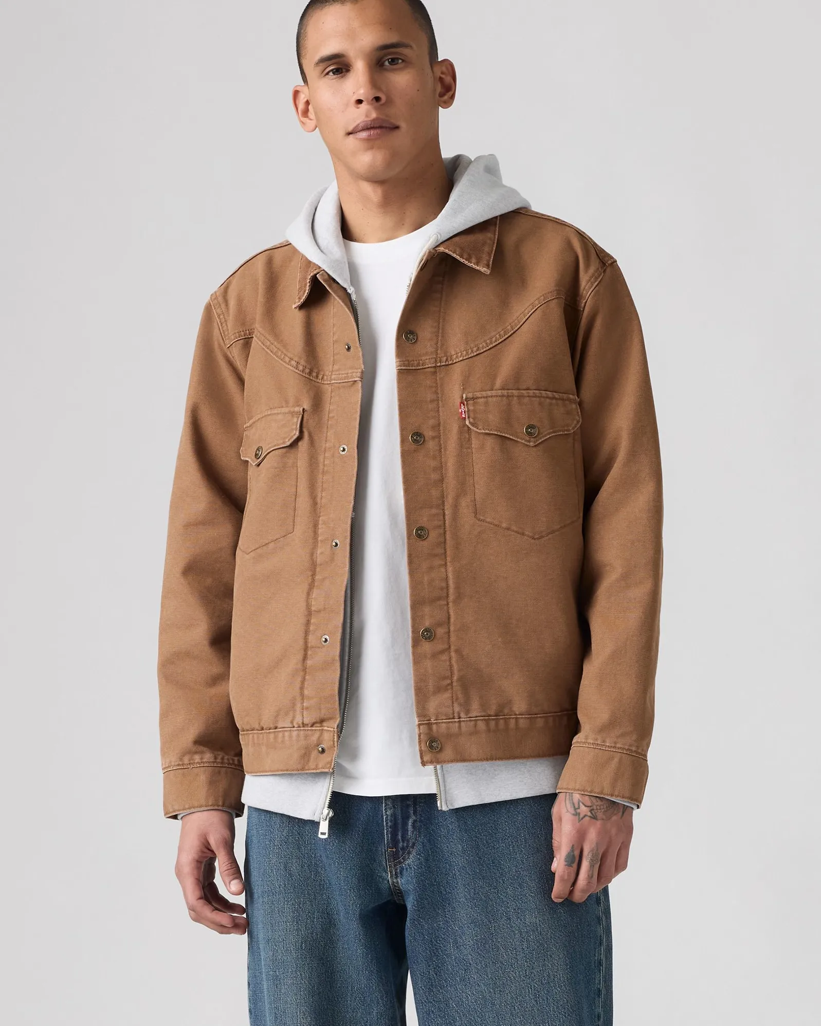 Daily Outfit Mid Rise Structure Levi's? Western Shorthorn Trucker Jacket - Bison