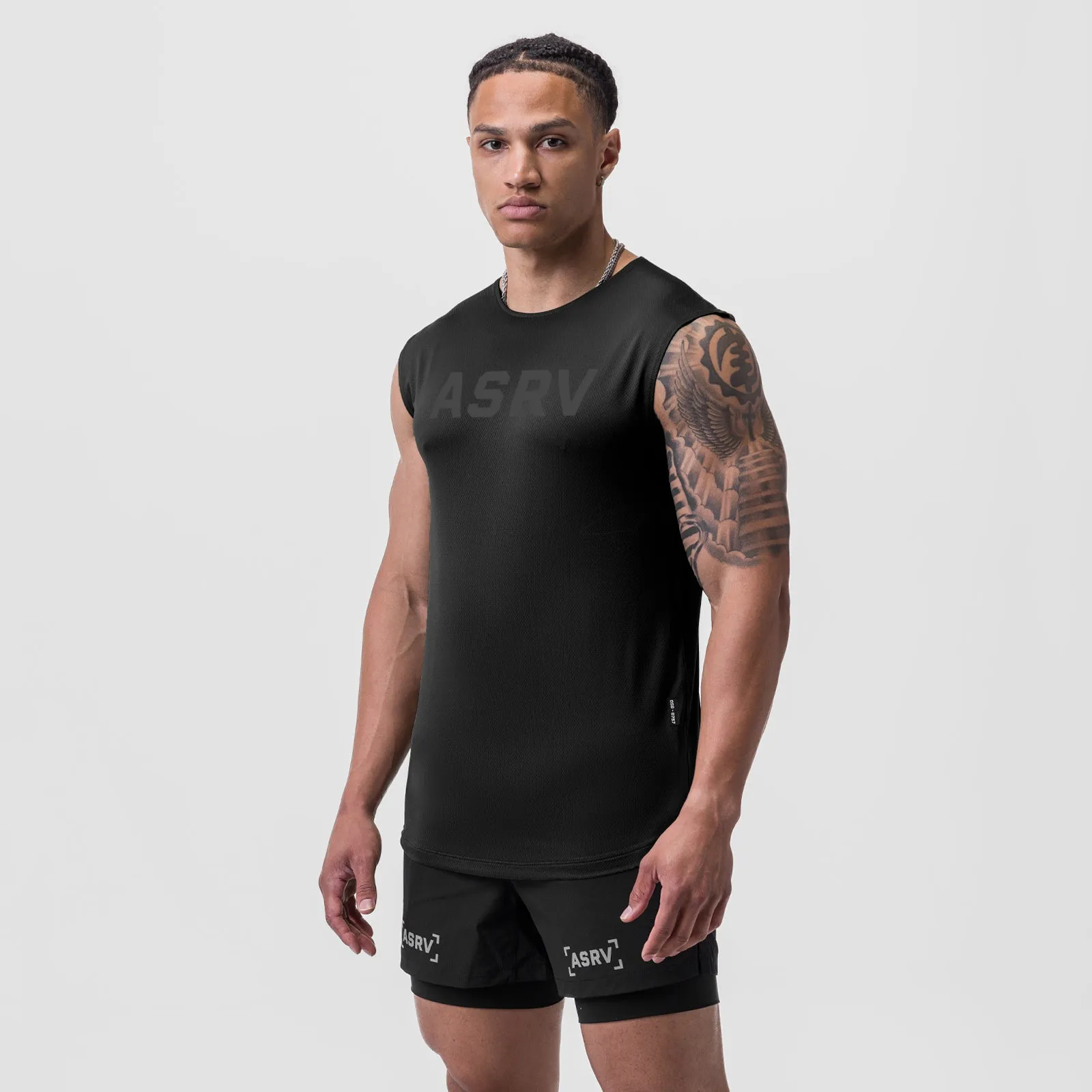 SoftTouch Surface 0757. AeroSilver? Cutoff Tank - Black "ASRV"