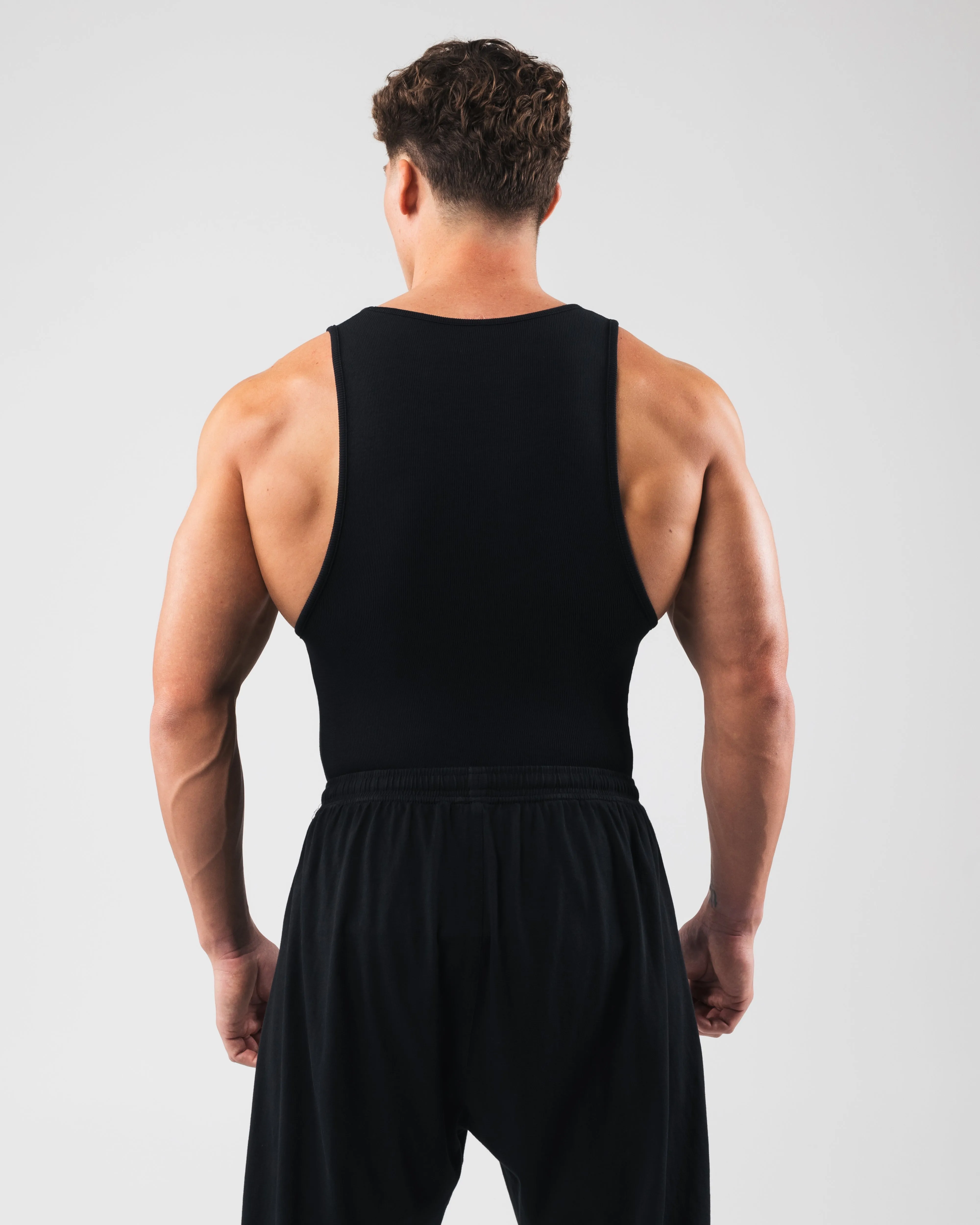 Body Mapped Vent Zones Training - accessible Zero Ribbed Tank 2pk - Black