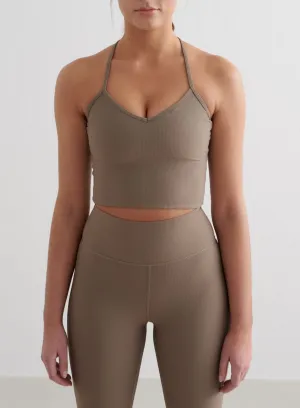 Nougat Ribbed Performance Bralette Heritage - preserving Gusseted Underarms