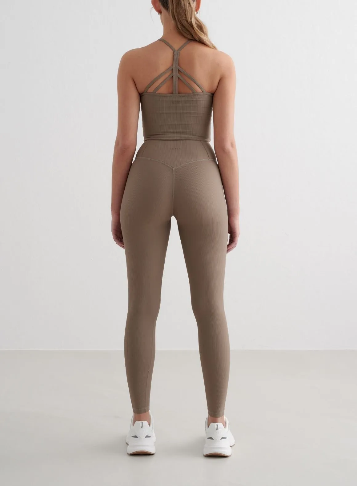 Nougat Ribbed Performance Bralette Bound Edges