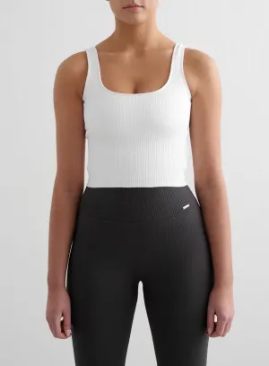 Motion Enhanced individual users White Ribbed Seamless Shaping Bralette