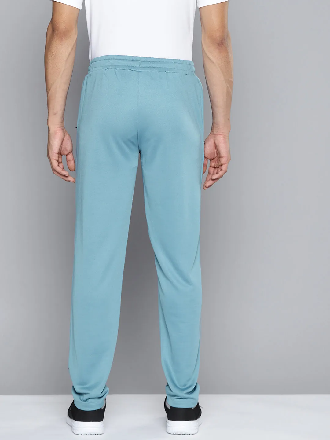 Alcis Men Blue Solid Slim Fit Track Pants Low Bulk Wide-leg cut