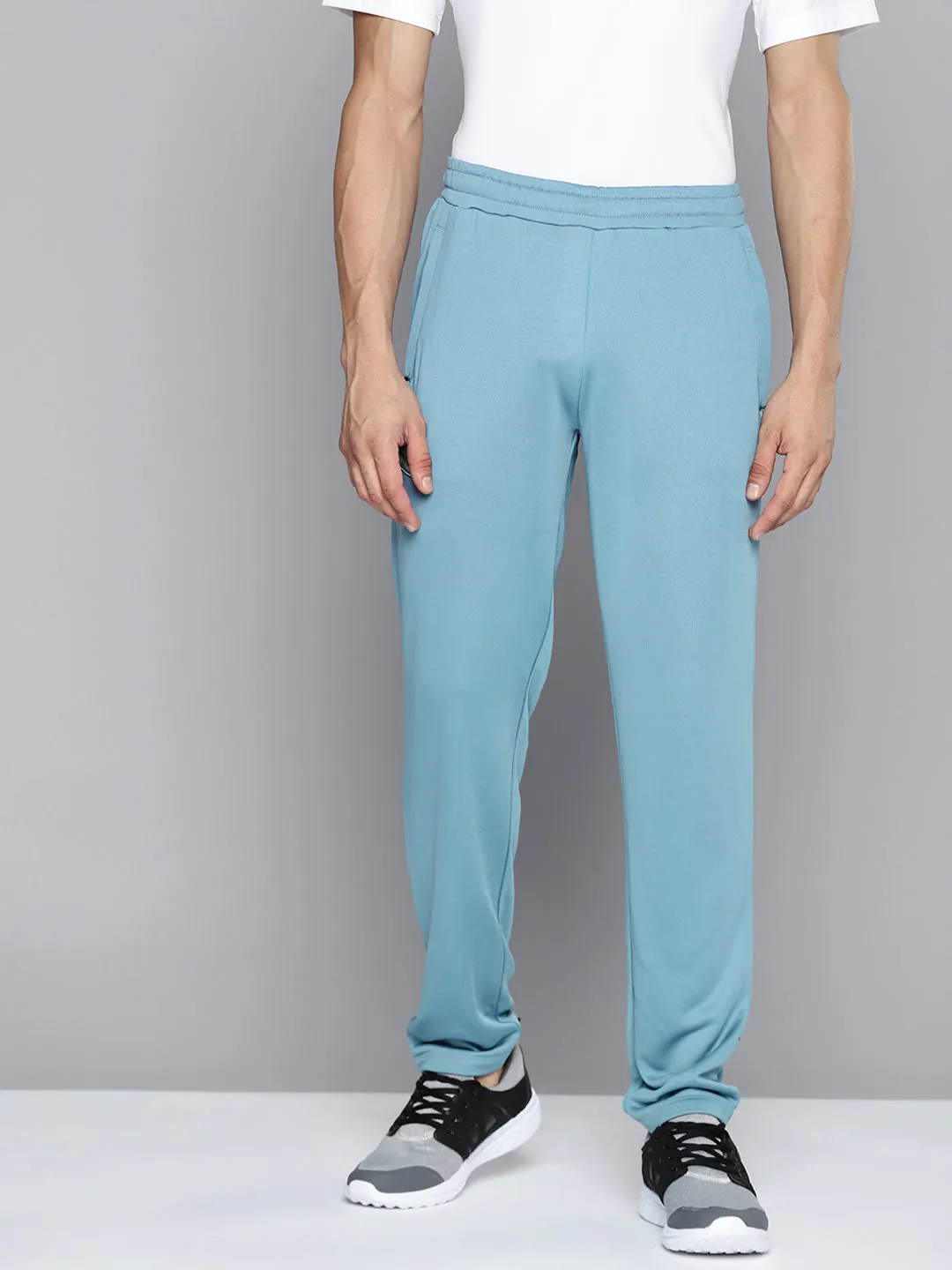 Alcis Men Blue Solid Slim Fit Track Pants Street Utility Basic Utility