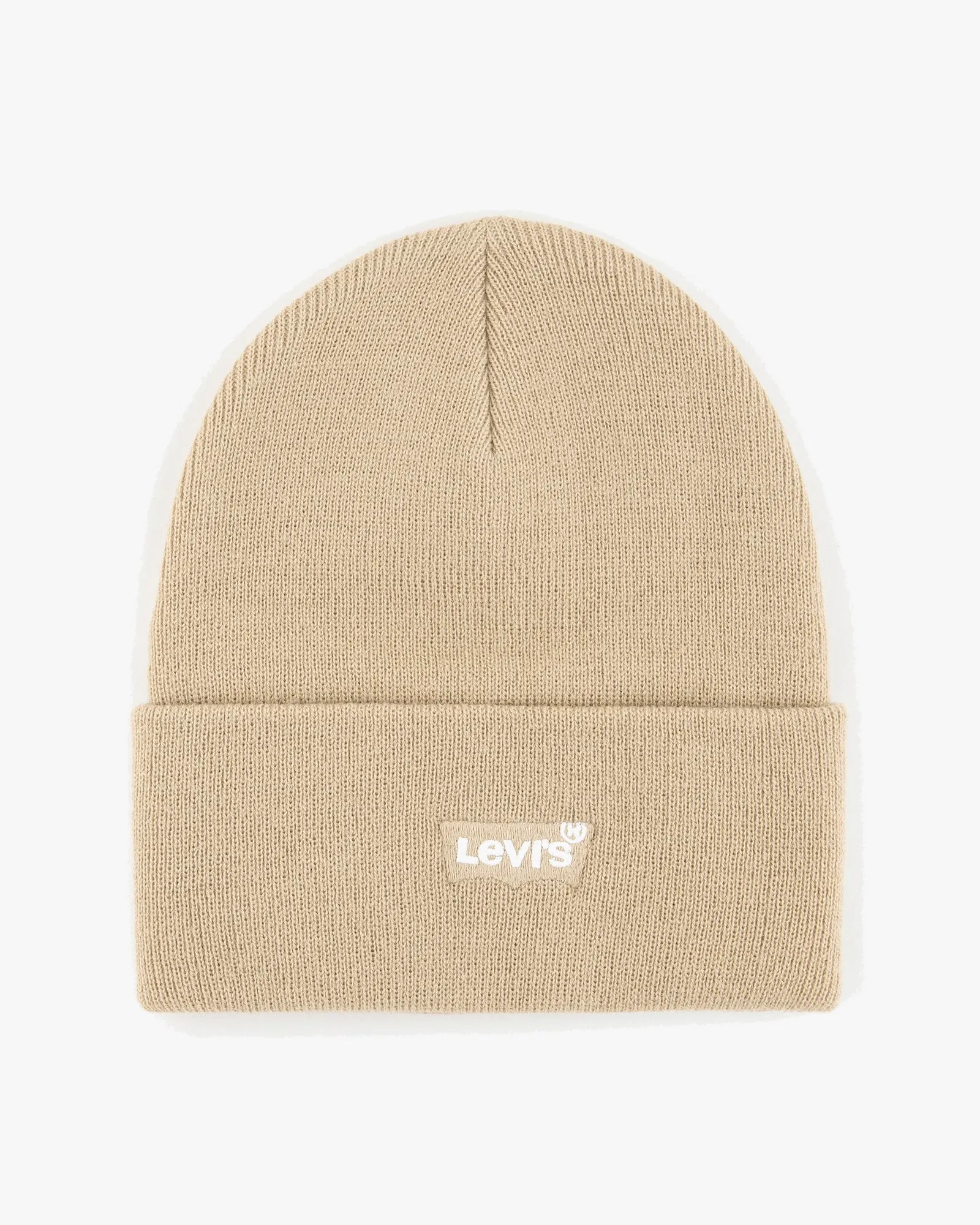 Levi's? Womens Tonal Batwing Slouchy Beanie - Regular Khaki Relaxed Style Neutral Easy Routine