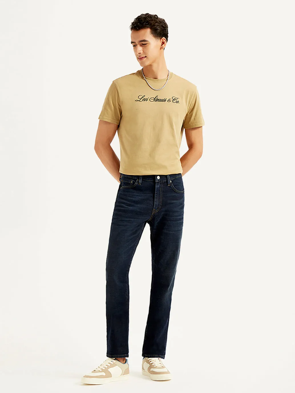 Men's 511 Navy Blue Slim Fit Mid Rise Jeans Earthy Rainy Day City Walk