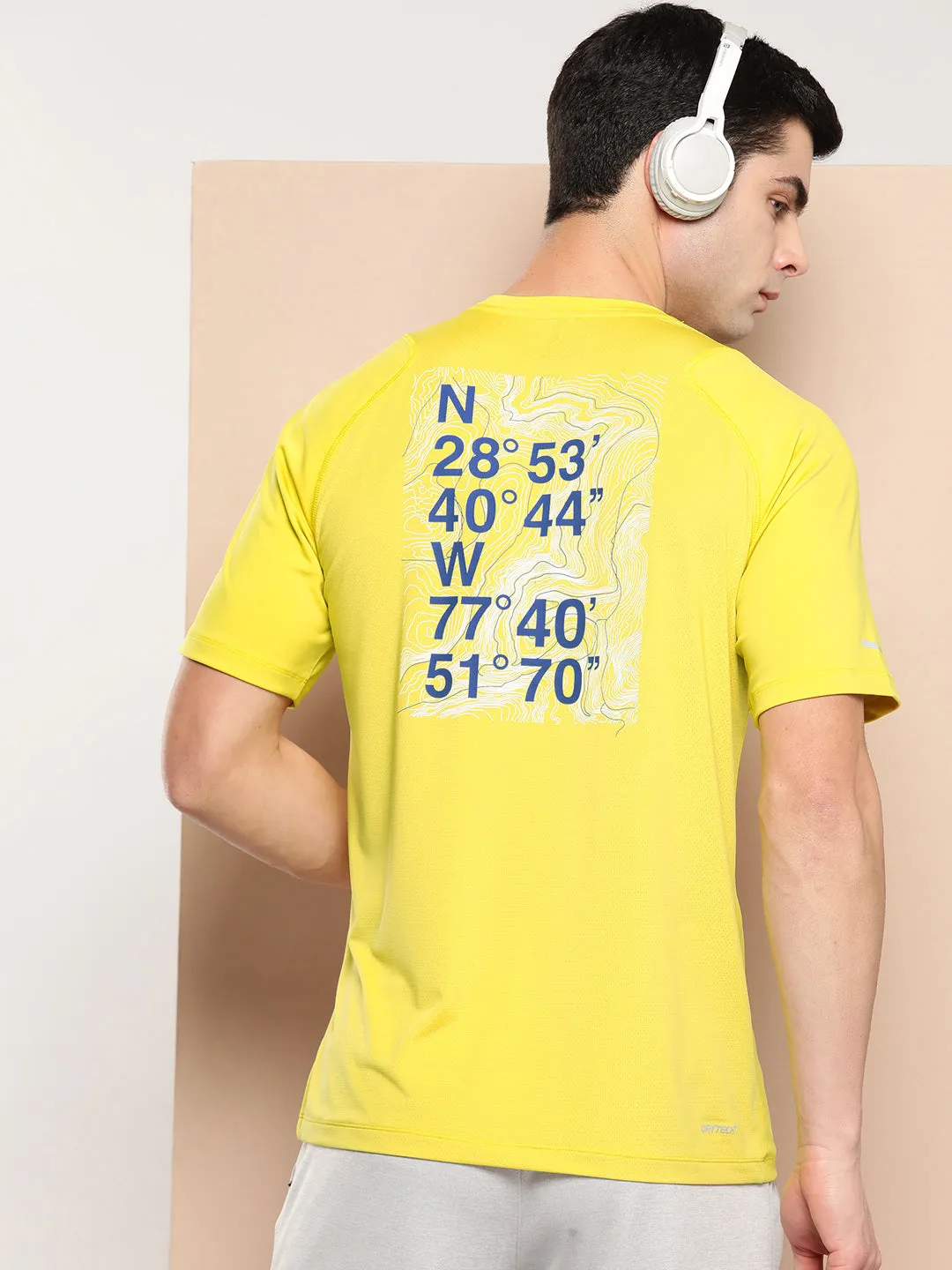 Alcis Men Typography Printed Dry Tech Slim Fit T-shirt Reinforced Stress Points Zoom Proper