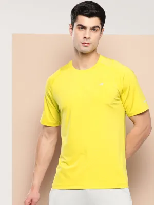 Alcis Men Typography Printed Dry Tech Slim Fit T-shirt EcoFriendly Dye Tight Core