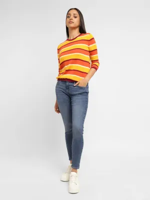 Standard Piece Women's 710 Blue Skinny Fit Mid Rise Jeans