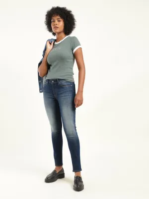 Office Wear Modern All Around Women's 711 Blue Skinny Fit Mid Rise Jeans