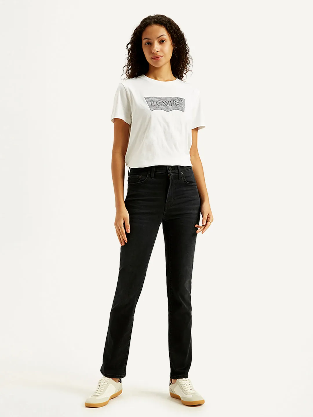 Women's 724 Black Straight Fit High Rise Jeans All Day Comfort Youth Style Weekend Style Rainy Day