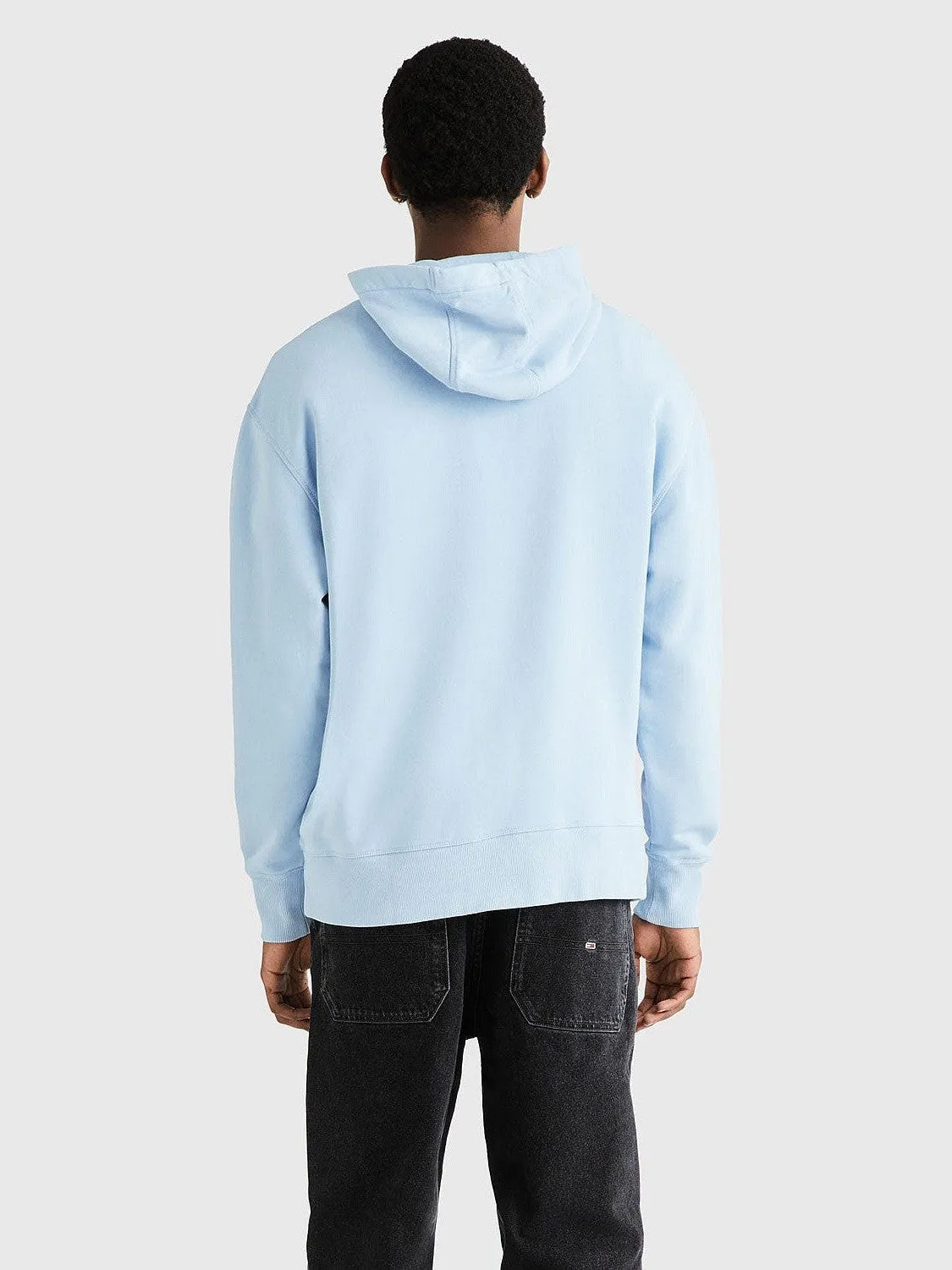 Ribbed Hem Details Student Life Relaxed Washed Linear Sweatshirt