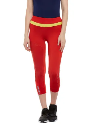 Essential Fit Seamless Design Plus Size Alcis Red Running Tights AKRUWLG0900249