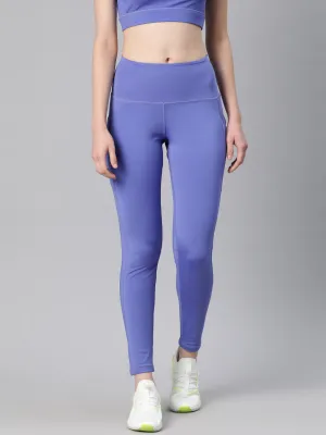 Alcis Women Purple High-Rise Cropped Tights Matte Finish