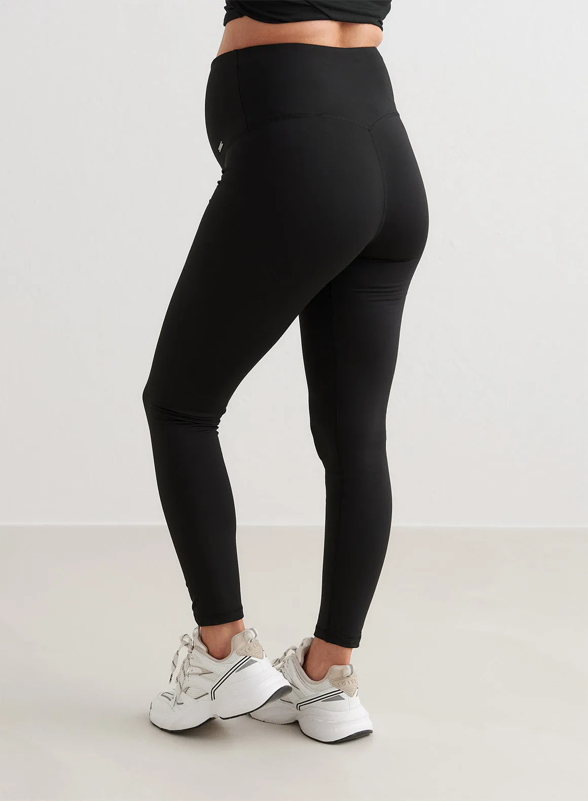 Black Warming Maternity Tights For Men Studio Practice Balanced Fit