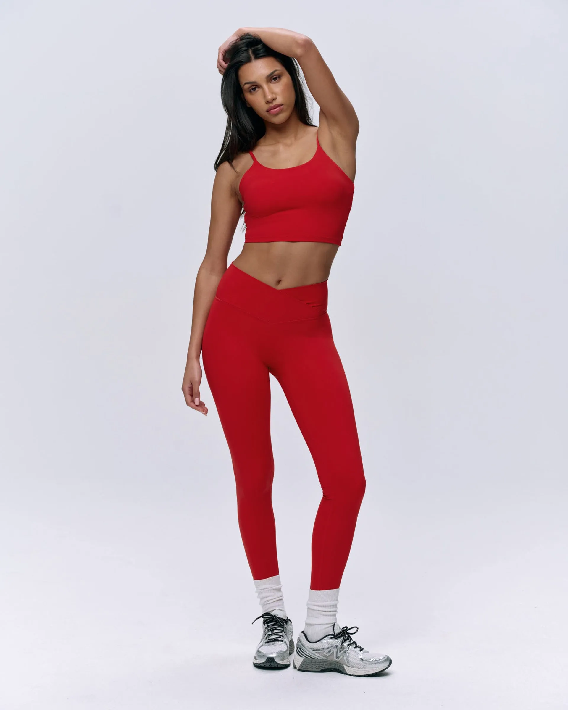 No Pilling Ultimate Wrap Over Legging - Classic Red