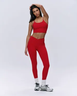 No Pilling Ultimate Wrap Over Legging - Classic Red