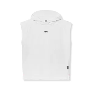 Comfortable clothing 0983. Reversible 2-in-1 Cutoff Hoodie - White