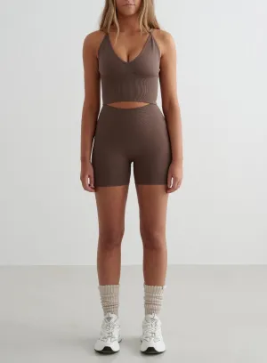 Summer Fun Basic Stretch Macchiato Shape Seamless Hotpants