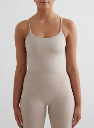 high pressure situation Resource - efficient Beige Melange Shape Seamless Strap Singlet
