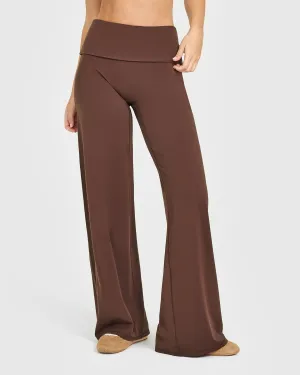 WindproofBarrier SoftMotion? Fold Over Straight Leg Bottoms | Espresso Brown Quick Core