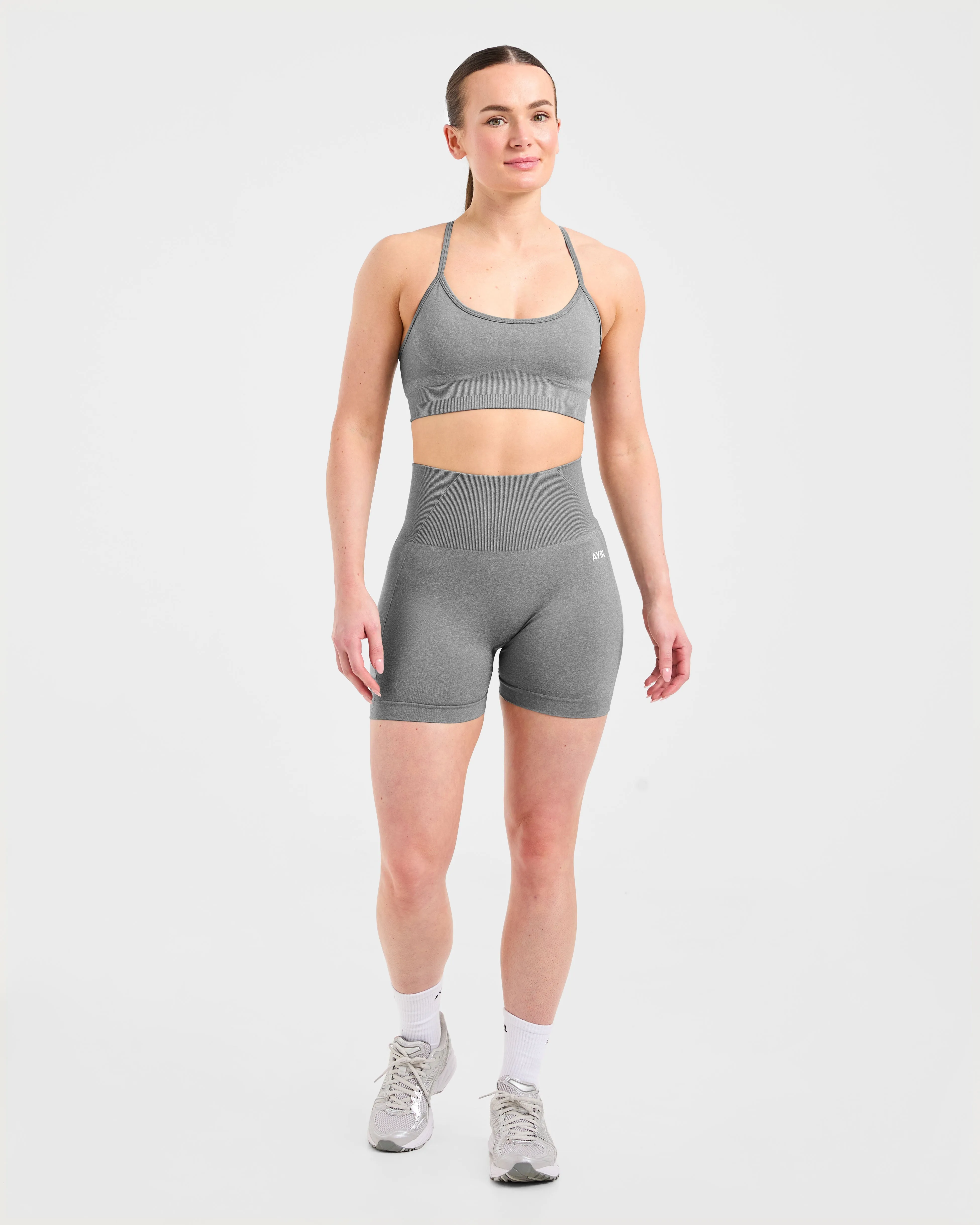 Animal print sports outfit All-Day Design Empower Seamless Sports Bra - Grey Marl