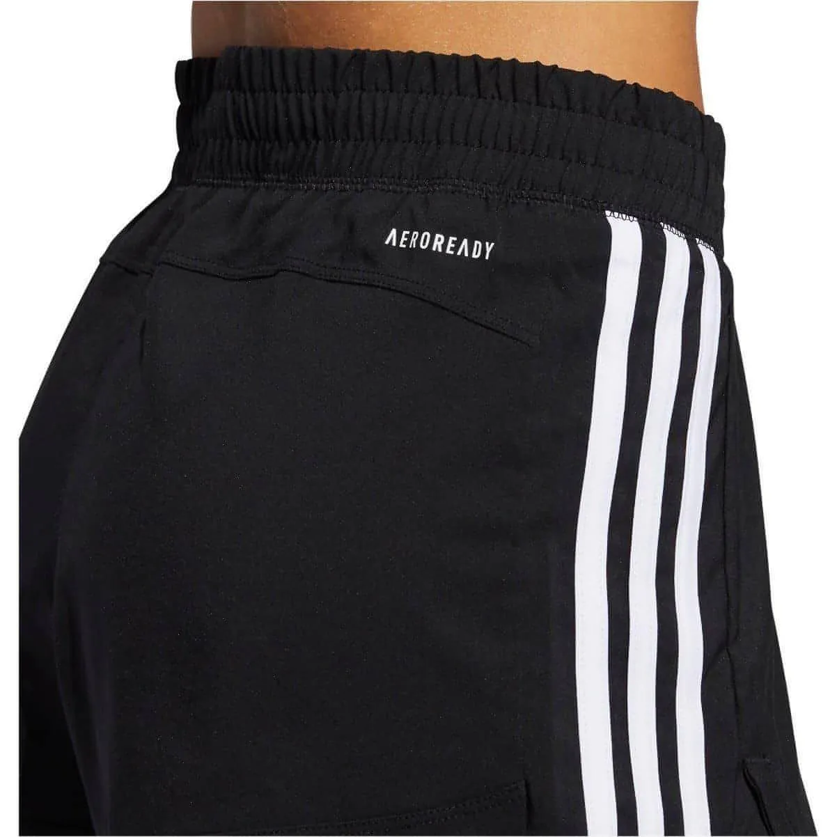 adidas Pacer 3 Stripes Woven 2 In 1 Womens Training Shorts - Black Office Attire