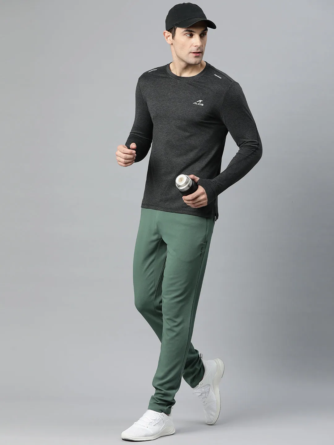 Eco Friendly Dye Process Alcis Men Solid Slim Fit Sports Track Pants