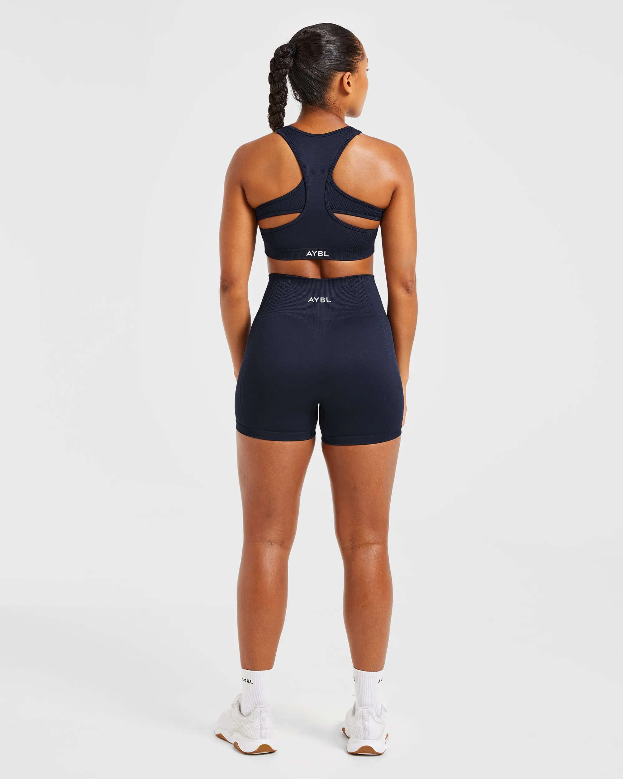 Balance V3 Seamless Sports Bra - Navy Breathable Inner Lining