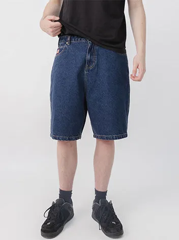 Baggy Denim Shorts High Durability Blend