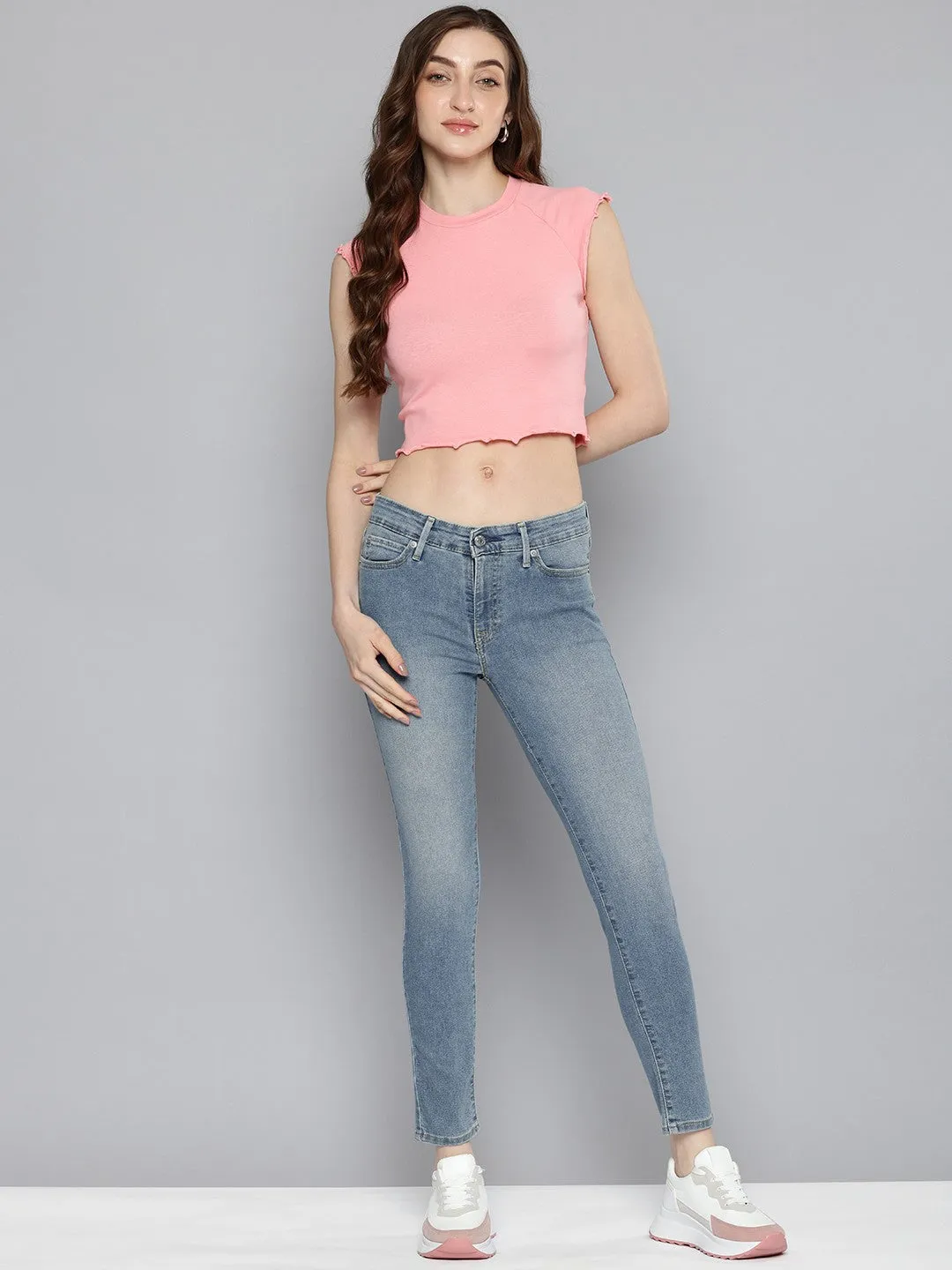 Party Look Sunny Vibes Couple Look Classic Appeal Women's 711 Blue Skinny Fit Mid Rise Jeans