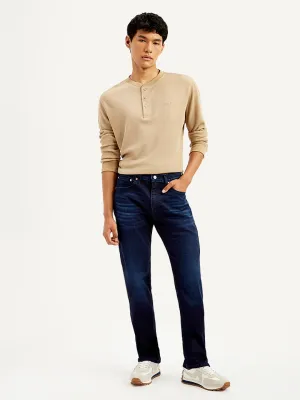 Routine Wear Fresh casual Men's 505 Navy Blue Straight Fit Mid Rise Jeans
