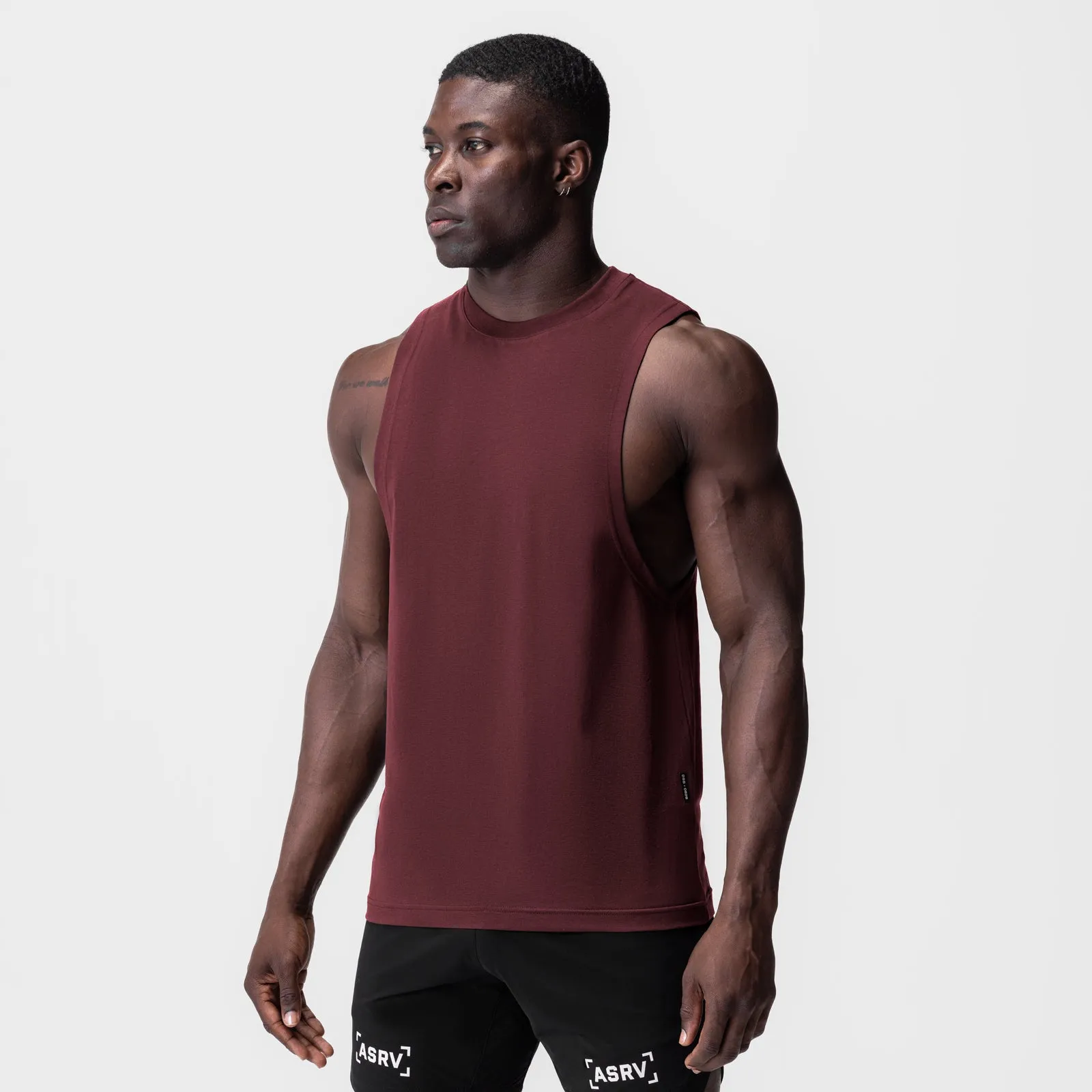 0926. Supima? Muscle Tank - Crimson Minimal Smooth