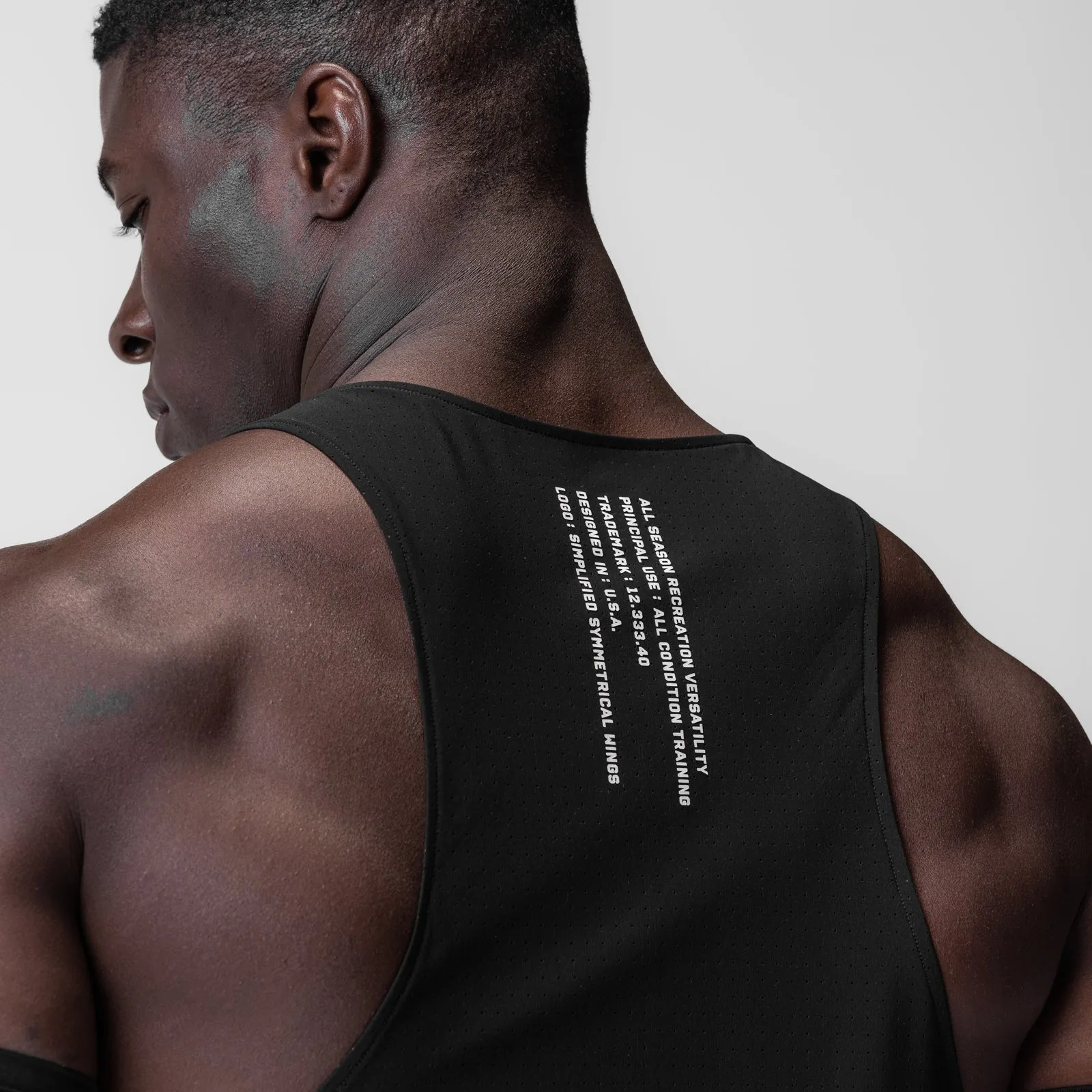 0949. Laser-Vent? Singlet Tank - Black/White Hypoallergenic Fiber
