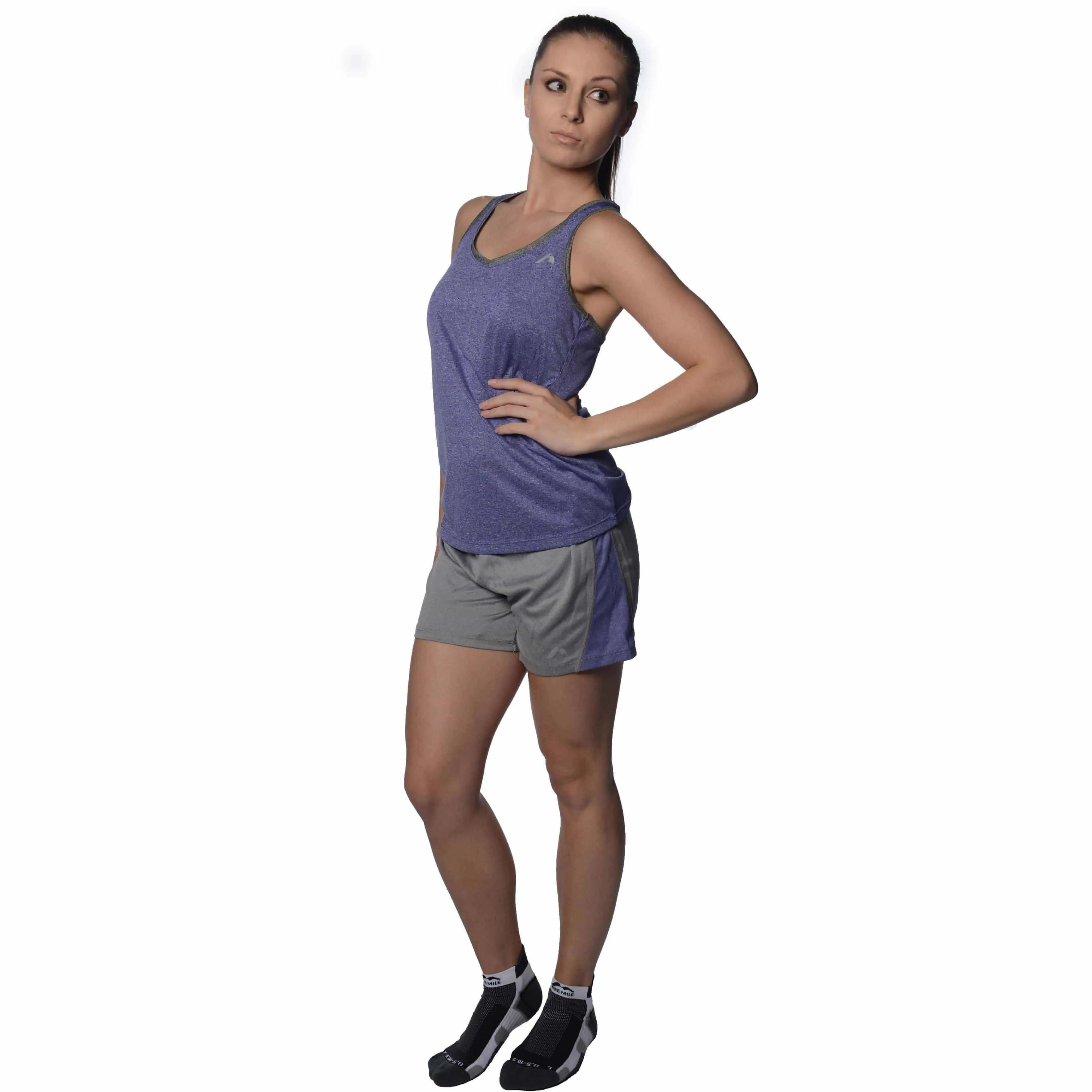 Stretch Fit Design Fastening Closure More Mile Jersey Womens Training Shorts - Grey