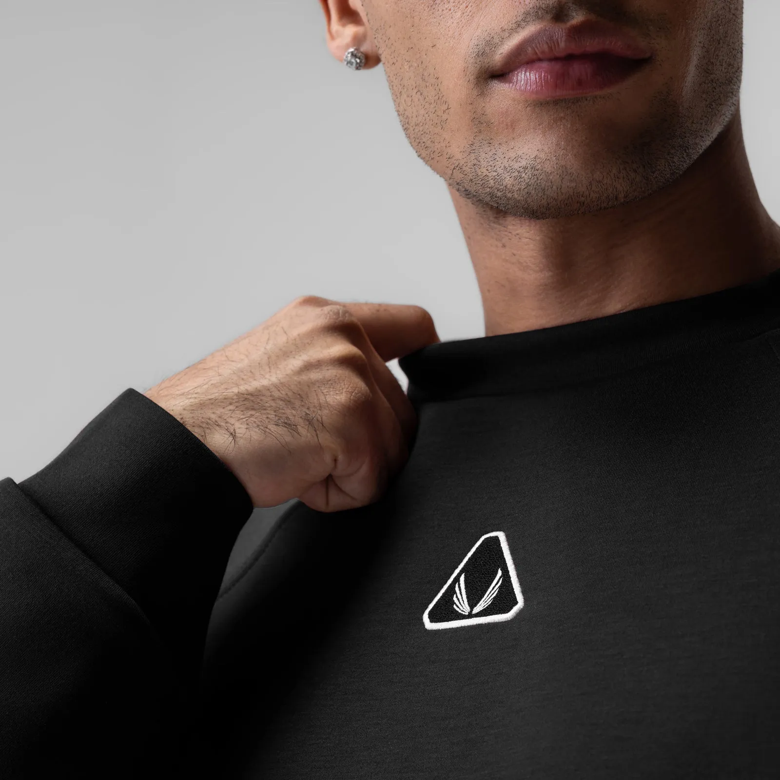 Recycled Material Timeless Street 1020. Dri-Core? Oversized Crewneck - Black