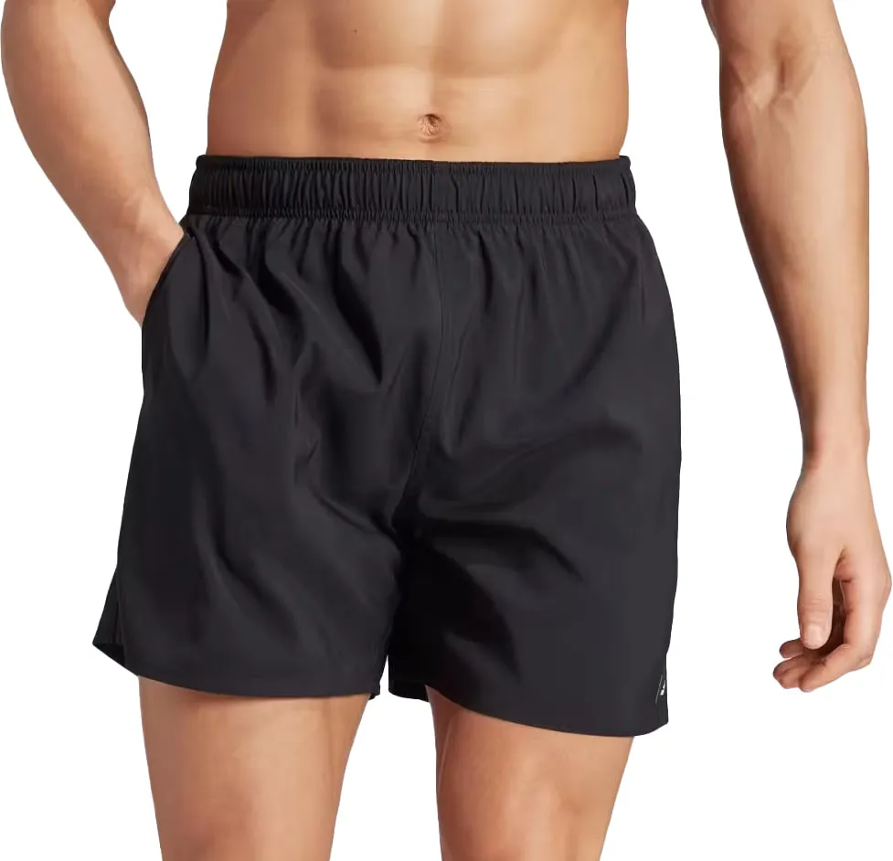 Compression Lock Hem Elastic-Waist adidas Solid CLX Mens Swim Shorts - Black