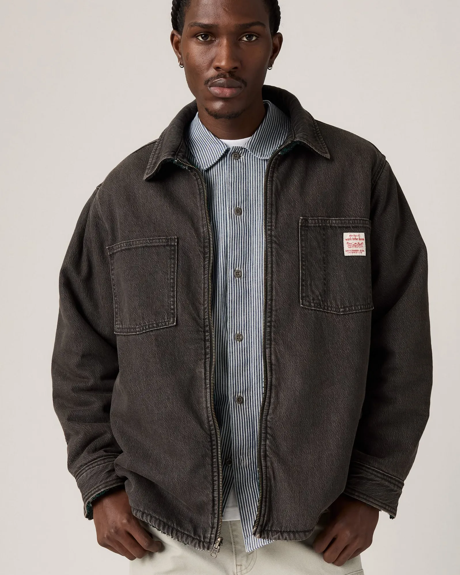 Smart Casual Recycled Fiber Content Levi's? Workwear Reversible Shacket - Late Night Grind
