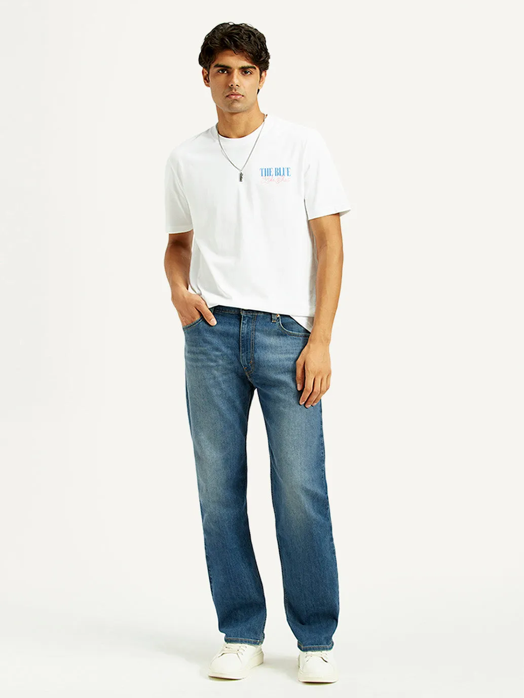 Festival Outfit Everyday Everyday Loose Music Event Men's 555 Med Indigo Loose Fit Mid Rise Jeans